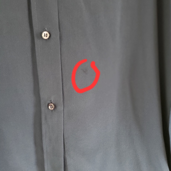 Vince Silk Oversized Buttondown Blouse Navy Small - Picture 6 of 6